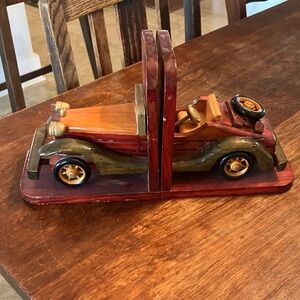 Wooden Vintage Car Bookends